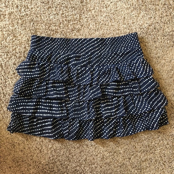 Zenana Outfitters Skirts Navywhite Polka Dot Tiered Skirt Poshmark